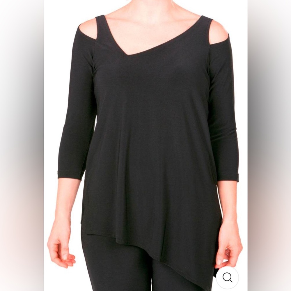 Sympli Black Cold Shoulder Top
